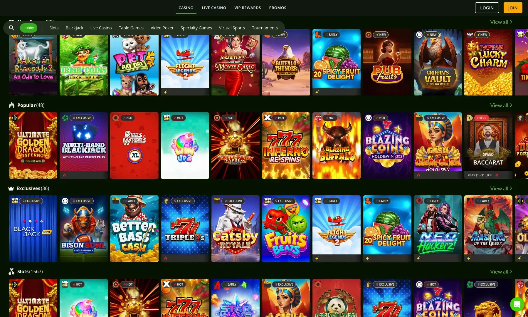 Vox Casino Login-Bereich und Spielübersicht auf dem Desktop